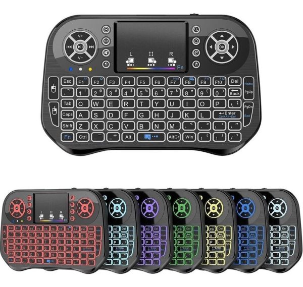 Rii i8+ Black Mini Wireless Keyboard with BACKLIGHT for Smart TV Android TV Box